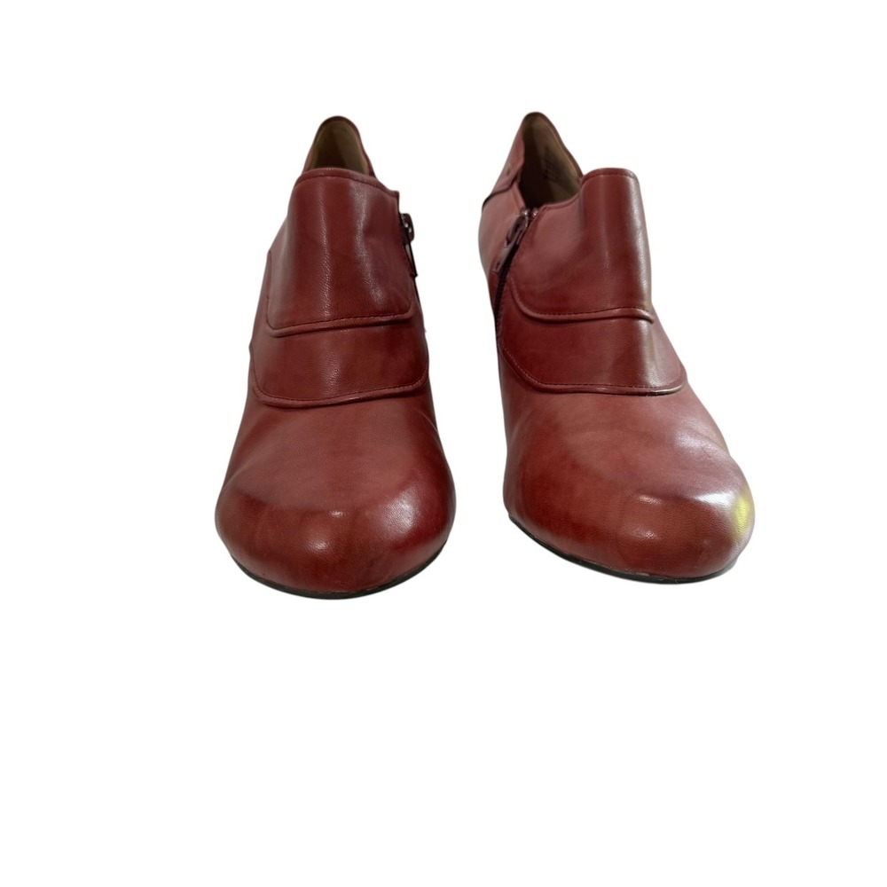 Miz Mooz Fulton Boho Brass Stud Retro Leather Ankle Booties 10 Terracota Zip - Picture 3 of 13